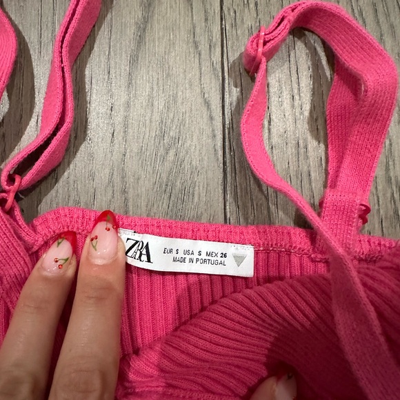 Pink Ribbed Women's Top - Picture 2 of 2